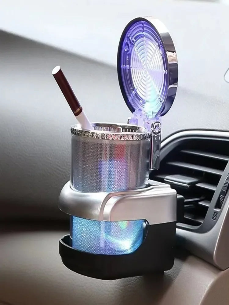 Car Ashtray with LED Light Car Interior Decoration