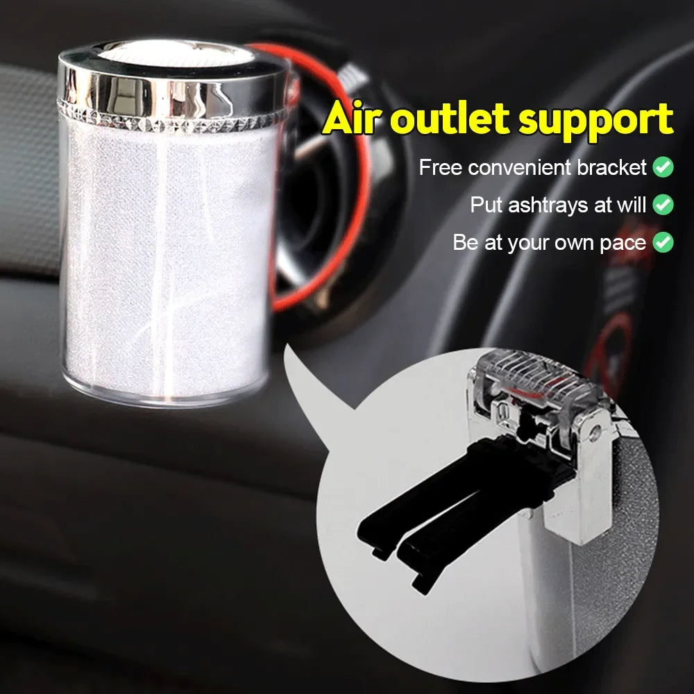 Car Ashtray with LED Light Car Interior Decoration