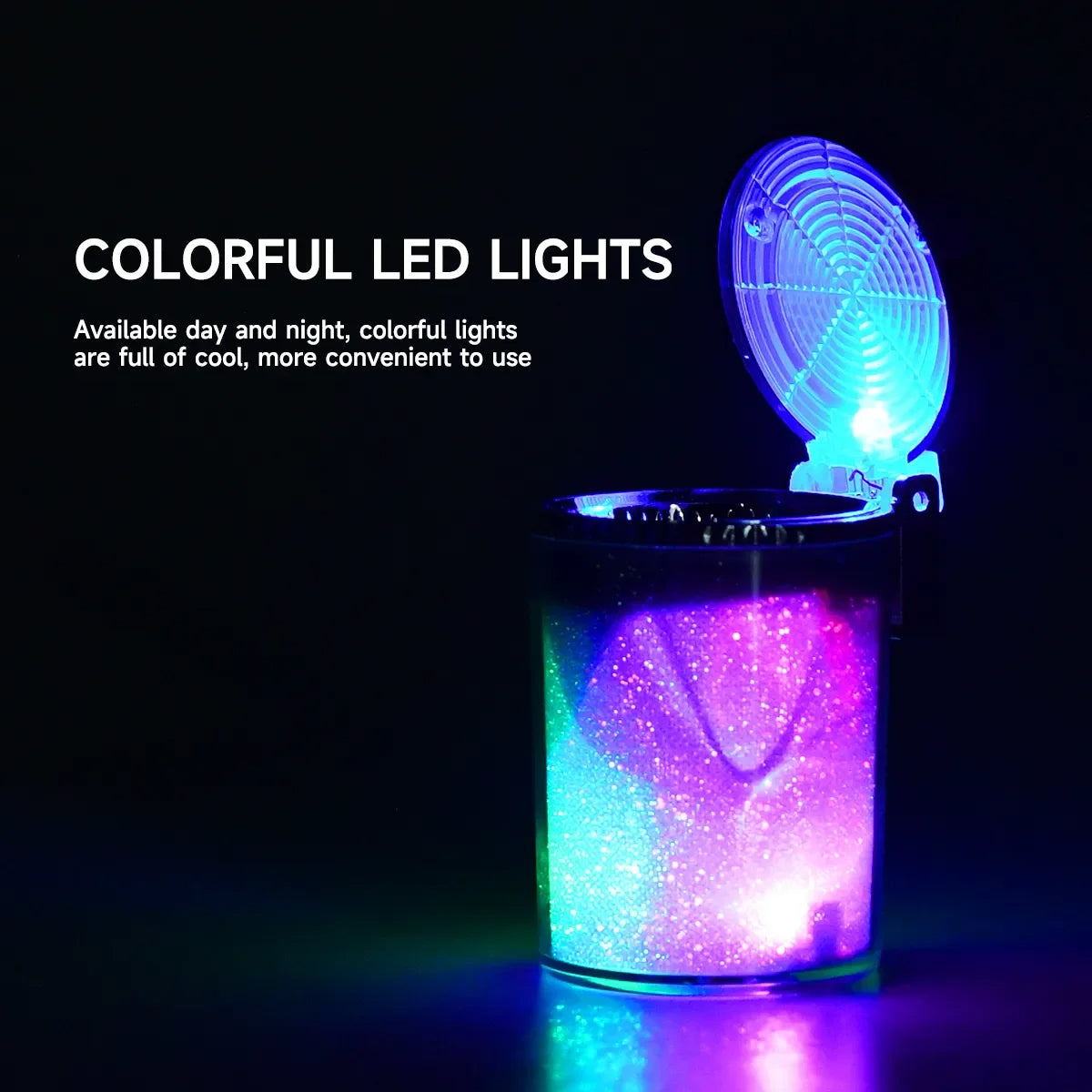 Car Ashtray with LED Light Car Interior Decoration