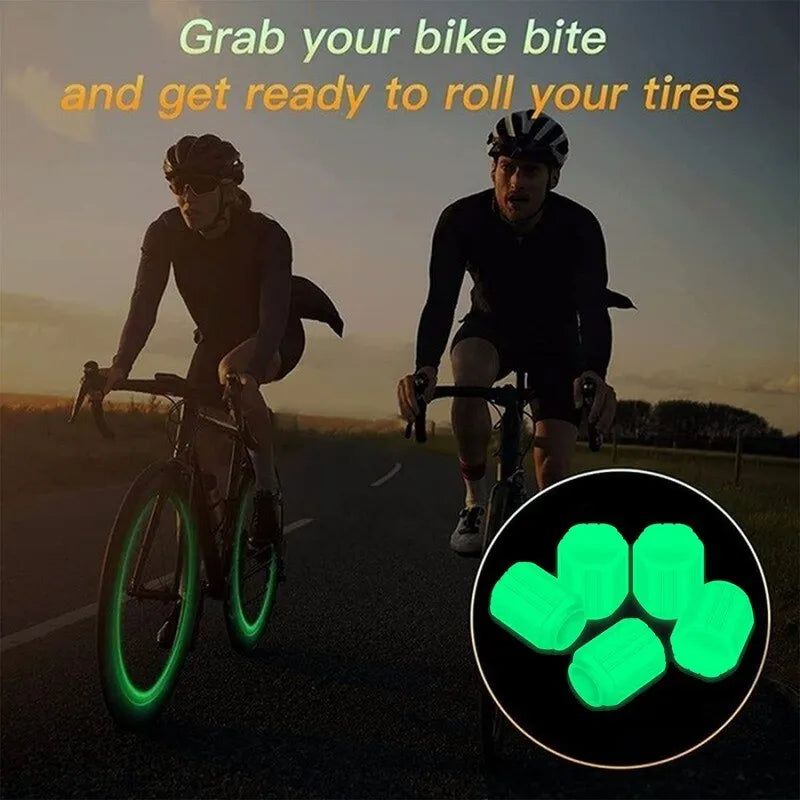 Universal Luminous Tire Valve Cap Set - Glow-in-the-Dark Light Luminous Stylish Accessories for Cars, Motorcycles, and Bikes