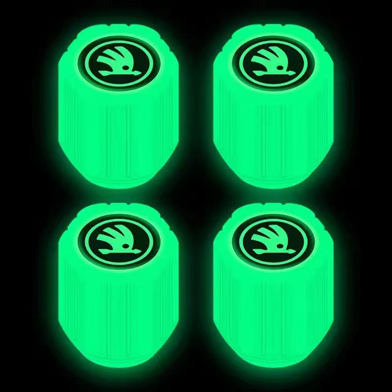 Universal Luminous Tire Valve Cap Set - Glow-in-the-Dark Light Luminous Stylish Accessories for Cars, Motorcycles, and Bikes